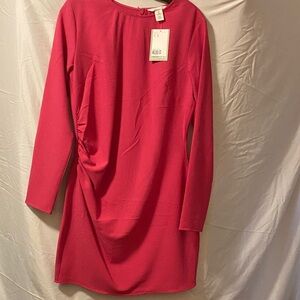 H&M Elegant Pink Long Sleeve Dress